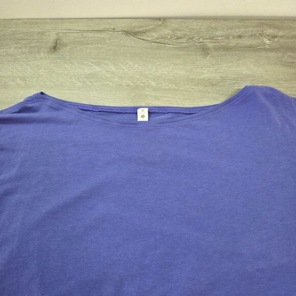 Lululemon Purple Back In Action Boat Neck Short Sleeve Top Womens Size 20 - Picture 7 of 16